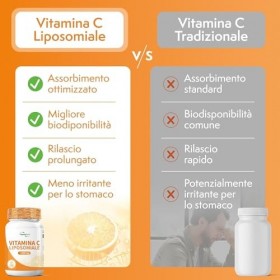 Vitamine C Liposomale 1000mg, 180 Gélules – Complément Alimentaire qui contribue au fonctionnement normal du système immunita