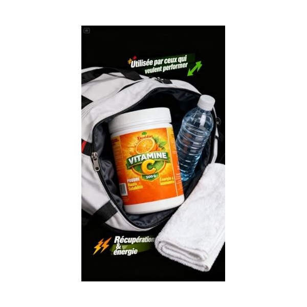 Vitamine C en Poudre 500g – Acide Ascorbique Pur 100% – Qualité Premium – Fabriqué en France – Sans Additifs – Antioxydant – 