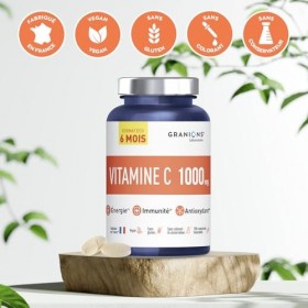 VITAMINE C 1000 mg GRANIONS | FORMAT 6 MOIS - Vitamines C Energie - Vitamines Adultes - Vitamin C Haut Dosage - Vitamine C Ve