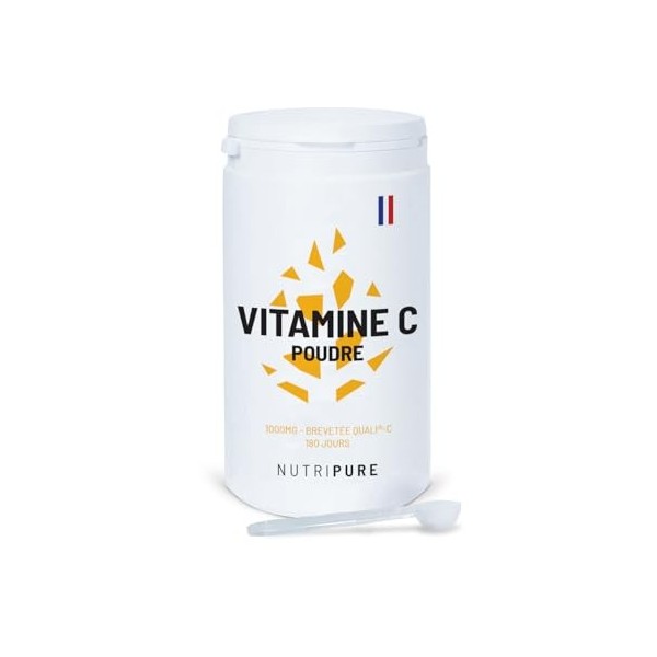 Nutripure | Vitamine C Vegan 100% Pure en Poudre | Ingrédient breveté Quali®-C | Antioxydant | Fatigue, Rhume, Immunité | San...