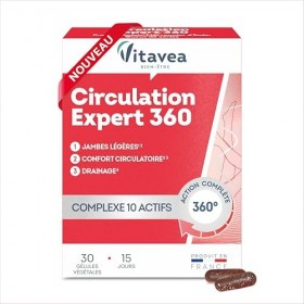 Vitavea bien-être – Circulation Expert 360 – Complément Alimentaire Jambes Légères & Circulation Sanguine – Vitamines C, E, B