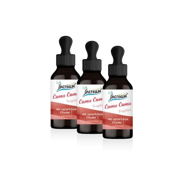 Prendre 3, chiffre 2 actions, gouttes de camu camu liposomale hautement dosées – 180 000 mg en 3 bouteilles 2000 mg de vita