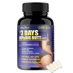 Hip butt 3 Days enlargement capsules à base dingrédients 100% naturels. Conçue pour aider à augmenter le volume et la forme 