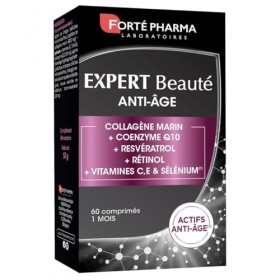 Forté Pharma - Expert Beauté Anti Age - Signes de lâge - Complement alimentaire Collagene marin type I, CoQ10, Resveratrol, ...