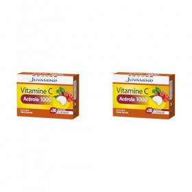 JUVAMINE - Vitamine C Acérola 1000mg - 30 Comprimés à croquer Lot de 2 Vitamine C