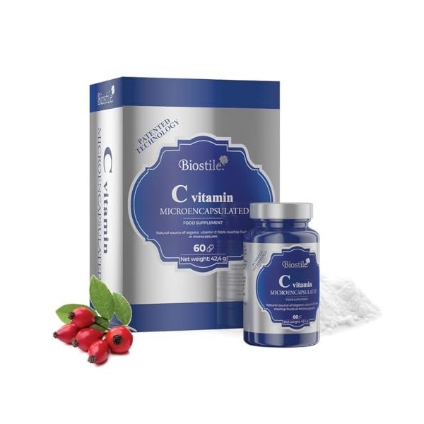 Biostile C Vitamin Microencapsulée – Vitamine C des cynorrhodons pour lénergie et limmunité