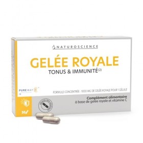 Naturoscience - Gelée Royale - Complément Alimentaire Tonus, Immunité, Boost, Fatigue 100% Naturel - Vitamine C PureWay Breve