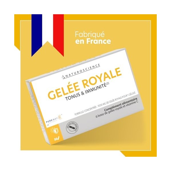 Naturoscience - Gelée Royale - Complément Alimentaire Tonus, Immunité, Boost, Fatigue 100% Naturel - Vitamine C PureWay Breve