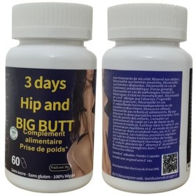 Hip butt 3 Days enlargement capsules à base dingrédients 100% naturels.
