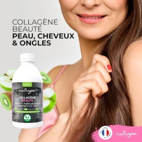 Collagène Beauté Boisson Vegan Nutrigée – Peptides VegCol®, acide hyaluronique, vitamines C & E, zinc – peau ferme, rides réd