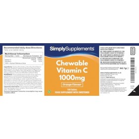 Vitamine C à Croquer 1 000 mg | Complément Alimentaire Naturel | 360 Comprimés Végétaliens au Goût d’Orange | 12 Mois d’Utili
