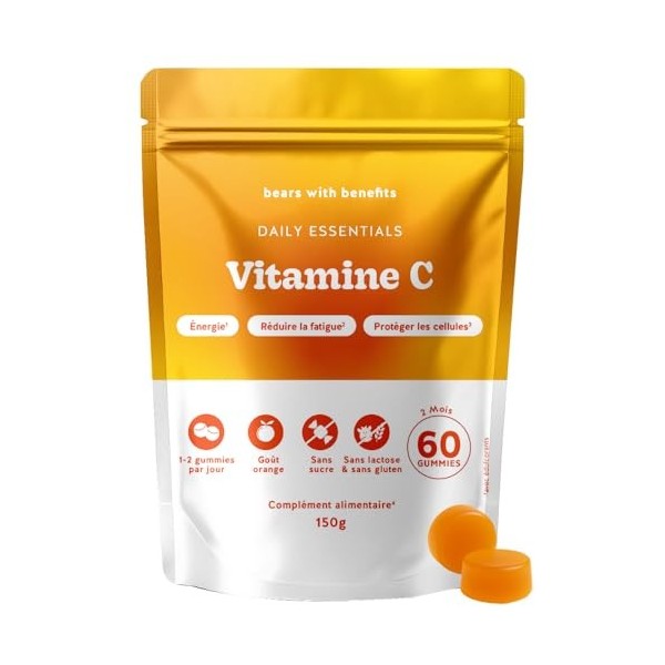 Gummies Vitamine C 250 mg – Daily Essentials – Contribue au Métabolisme Energétique Normal, Fonctionnement Normal du Système 