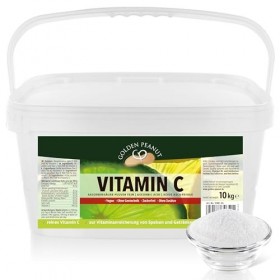 GOLDEN PEANUT Poudre de vitamine C, 10 kg, acide ascorbique pur, sans additifs, hautement dosé, végétalien et sans génie géné