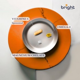 Vitamine C liposomale + oméga-3 + magnésium. Dosage élevé. 100 % naturel. Vitamines Bright Naturo. 28 sachets par jour