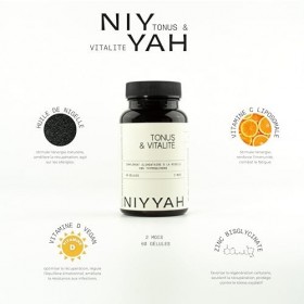 NIYYAH - Tonus et Vitalité - Made in France - Complément Alimentaire Naturel à la Nigelle Bio Haut Dosage Avec Vitamine C Lip