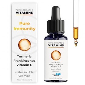 Gouttes ingérables pour le système immunitaire - Vitamine C hautement concentrée avec curcumine - Taux dabsorption de 99% - 