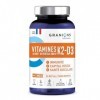 GRANIONS VITAMINE D3 K2 MK7 - Vitamine D3 2000 UI + K2 200 mg – Complement Alimentaire Vegan pour la Santé des Os et du Cœur 