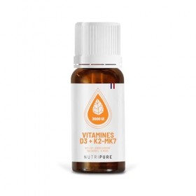 Nutripure | Vitamine D3 K2-MK7 3000 UI | Dosage Élevé pour Système Immunitaire, Santé Osseuse et Musculaire | Avec VitaMK7® e...