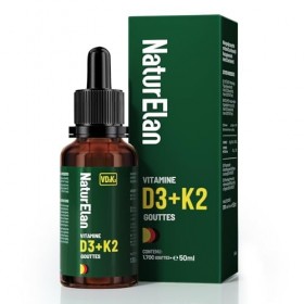 Vitamine D3 et K2-50ml, 2000 UI/j Par Dose 2 gouttes , Approvisionnement annuel, vegetarisch, sans Stéarate de Magnésium, La