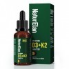 Vitamine D3 et K2-50ml, 2000 UI/j Par Dose 2 gouttes , Approvisionnement annuel, vegetarisch, sans Stéarate de Magnésium, La