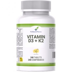 Vitamine D3 et K2 Haute Dose 4000 UI + 125 µg | 240 micro-comprimés | Haute biodisponibilité | Système immunitaire et osseux