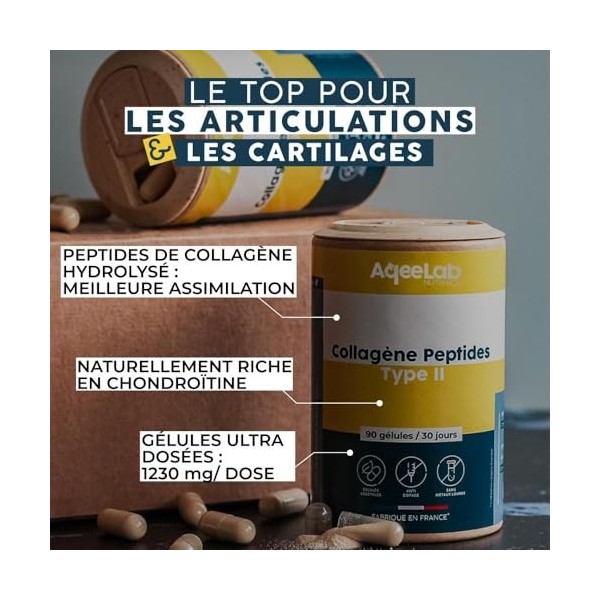 Peptides de collagène Peptan® type 2 – Colartix® • Articulations & Cartilages • Collagène hydrolysé IIm • 90 gélules végétale...