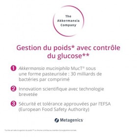 The Akkermansia Company Gestion du poids - Probiotiques, Vitamine D, B1 et B2 - Pour améliorer léquilibre de la flore intest