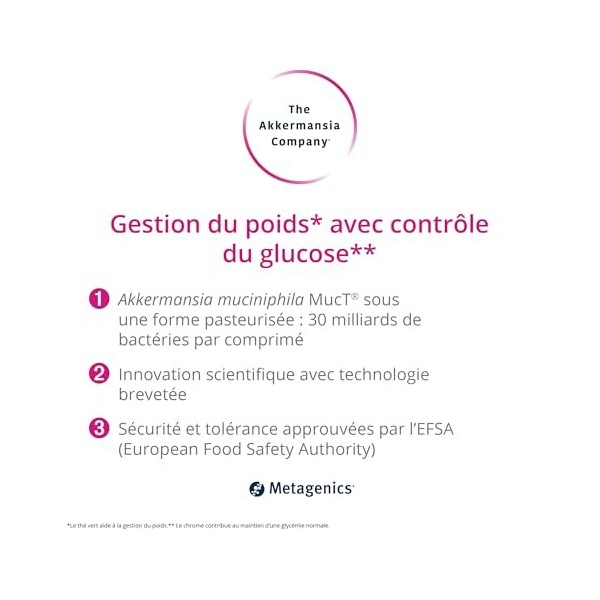 The Akkermansia Company Gestion du poids - Probiotiques, Vitamine D, B1 et B2 - Pour améliorer léquilibre de la flore intest