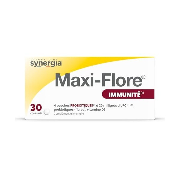 MAXI-FLORE Comprimés | Renforce Les Défenses Immunitaires et prévient les infections bactériennes | Complexe de ferments lact