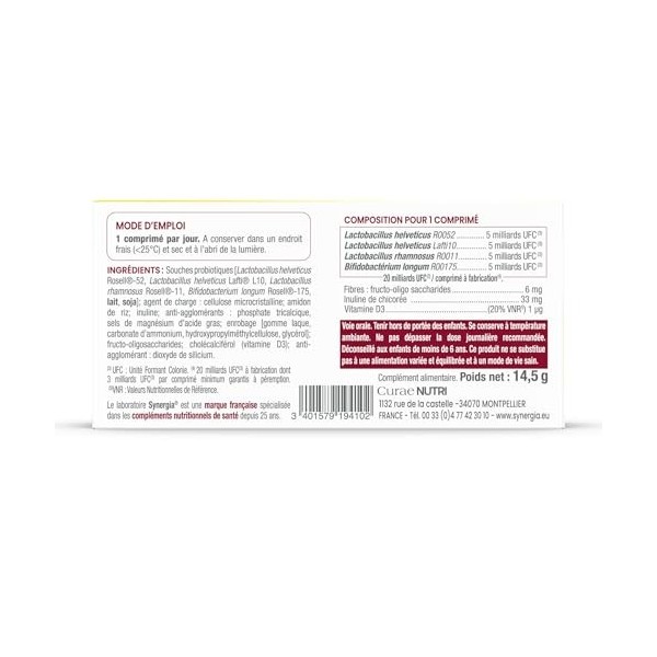 MAXI-FLORE Comprimés | Renforce Les Défenses Immunitaires et prévient les infections bactériennes | Complexe de ferments lact