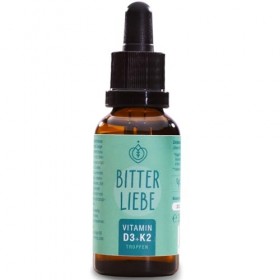 BitterLiebe Gouttes de vitamine D3 K2 hautement dosées et végétaliennes - Vitamine K2 et vitamine D3 hautement biodisponible 
