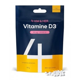 Vitamine D3 2000 UI 50µg – 365 Petits Comprimés 1 An – Vitamin D Cholécalciférol Haute Qualité – Système Immunitaire, Os 