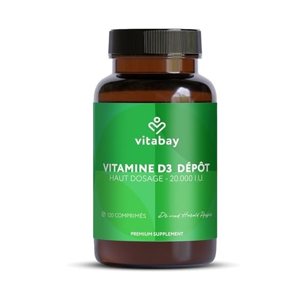 Vitamine D3 Dépôt 20000 UI Comme un comprimé végétalien / 20 jours 120 comprimés végane 