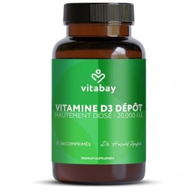 Vitabay Vitamine D3 depot 20000 seulement une Végétalien Tablette/20 Jours