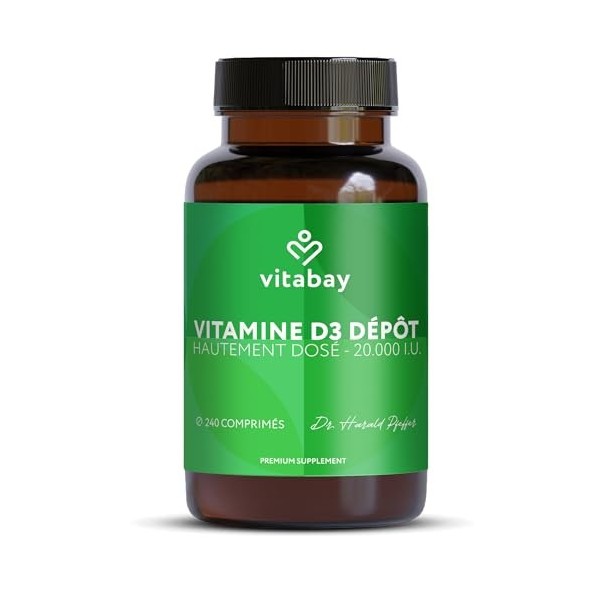 Vitabay Vitamine D3 depot 20000 seulement une Végétalien Tablette/20 Jours