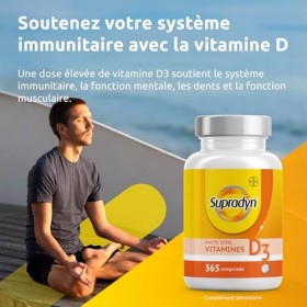 Supradyn® Vitamine D Comprimés 2000 UI Haute Dose 50 μg - Complément alimentaire de Vitamine D3 pour le soutien du système 