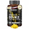 Vitamine D3 K2 MK7 - Vitamin D3 2000UI - Vitamine K2 MK7 100 µg - Avec de lHuile d’Olive Vierge - 180 Softgels Sans Gluten -