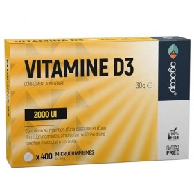 Vitamine D3 2000 UI, Complément Alimentaire pour Os et Système Immunitaire, Format Pocket, 400 comprimés