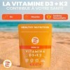 Vitamine D 4000 UI Vitamine D3 K2. 150 Capsules Vitamin D3 hautement concentrée Soutient les fonctions immunitaires et osseus