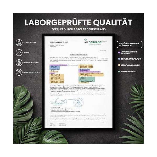 BiOTAVIN Gouttes de vitamine D3K2 avec huile MCT 50 ml 3 x 50 ml | Hautement dosé 1000 UI par portion quotidienne – Facile V...