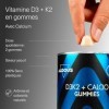 Vitamine D3 et K2 2000 UI - 120 gommes - Vitamine K2 37,5 mcg, calcium 200 mg - Vitamine D cholécalciférol - Vitamines pour l