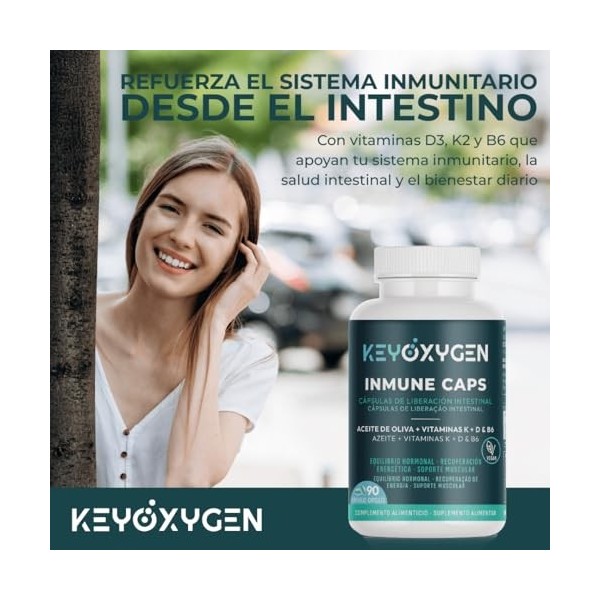 Enzymes digestives libération intestinale avec vitamine D B6 et K - Complément alimentaire végan pour système immunitaire, ré