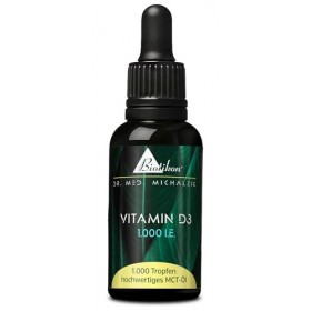 BIOTIKON Gouttes de vitamine D3 végétarienne selon Dr. med. Michalzik - Sans additifs - Vitamine D3 - 1 000 UI - 30 ml