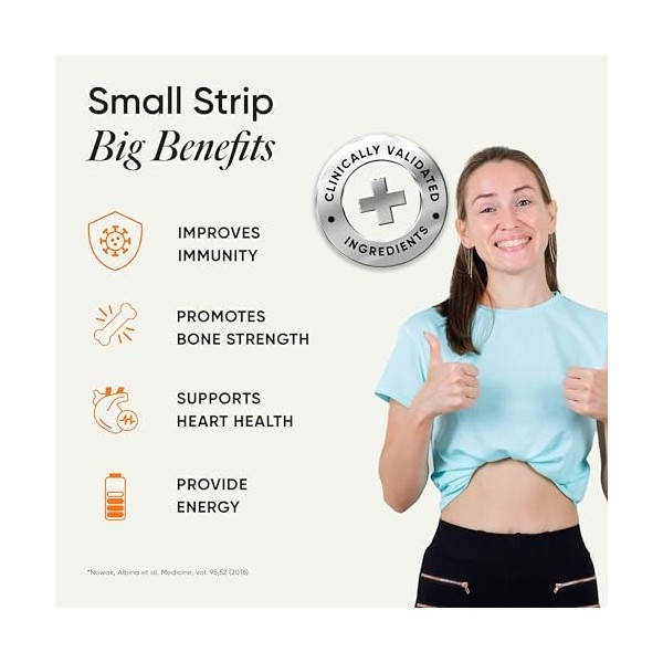 Wellbeing Nutrition Melts Natural Vitamine D3 + K2 Complément alimentaire pour immunité, cœur, muscle, os, protection cellula