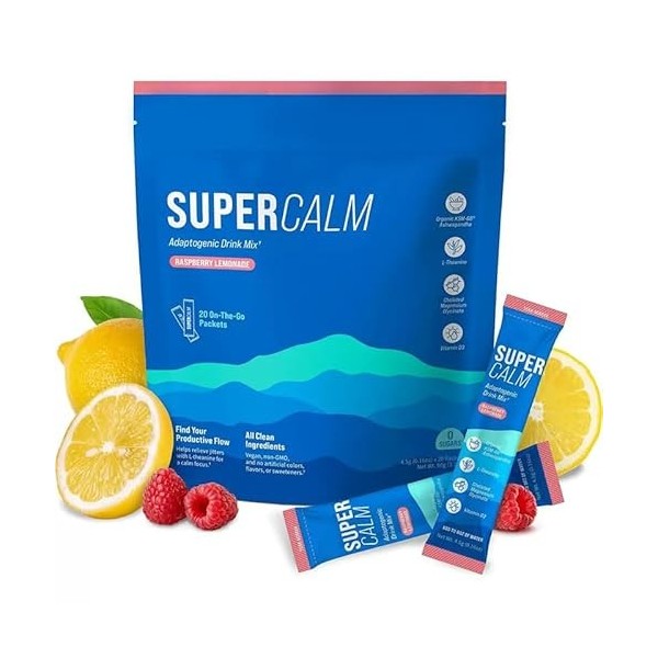 Nouveau mélange de boissons en poudre sup-er-calm, vitamine D 3, suppléments pour la relaxation et la mise au point, pas de s