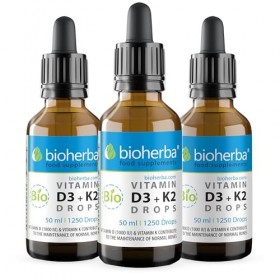 Vitamine D3 + K2 en gouttes – Formule haute teneur avec MK-7 et huile MCT | 50 ml 1250 gouttes | Vegan & sans additifs – pa V...