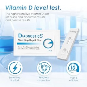 Test Rapide à Domicile,Kit de Test Practique,Test rapide DIY pour la carence en vitamine D,Mesure et détection des besoins Te