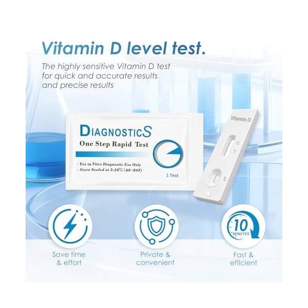 Test Rapide à Domicile,Kit de Test Practique,Test rapide DIY pour la carence en vitamine D,Mesure et détection des besoins Te