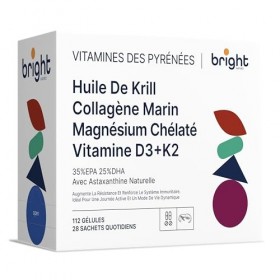 Gestion de la longévité | Vitamine D3 et K2 4000 UI + Magnésium Omega 3 Krill Collagène - Sans OGM | Puissante synergie de vi