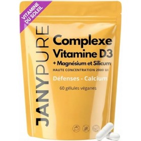 Complexe Vitamine D3 2000 UI Haute Dose + Magnésium et Silicium - Cure 2 Mois Carence Vitamine D - Vitamine du Soleil Soutien
